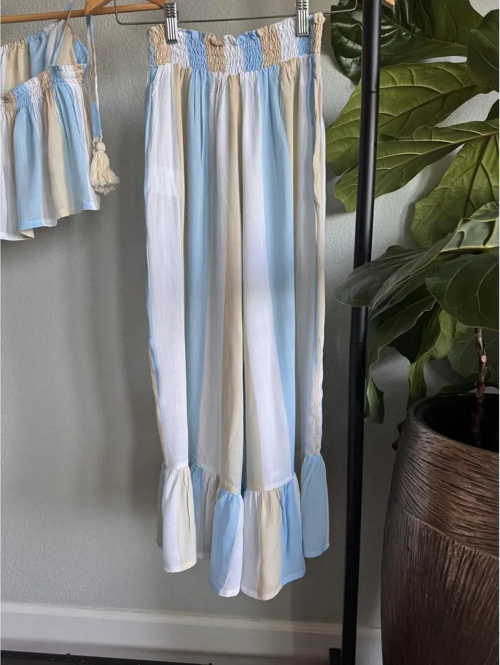 Coolchange Angel Seaside Stripe Swim Cover Up Set Ella Top Payton Culotte S NWT